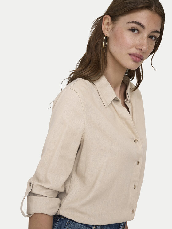 ONLY ONLY Košile Goa 15363991 Béžová Loose Fit