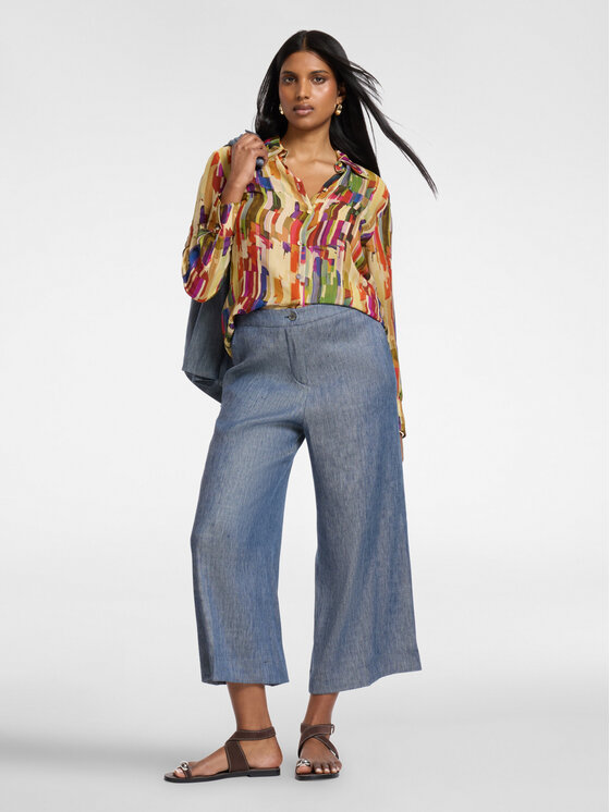 Elena Mirò Elena Mirò Camicia 5001P000316N041 Crema Regular Fit