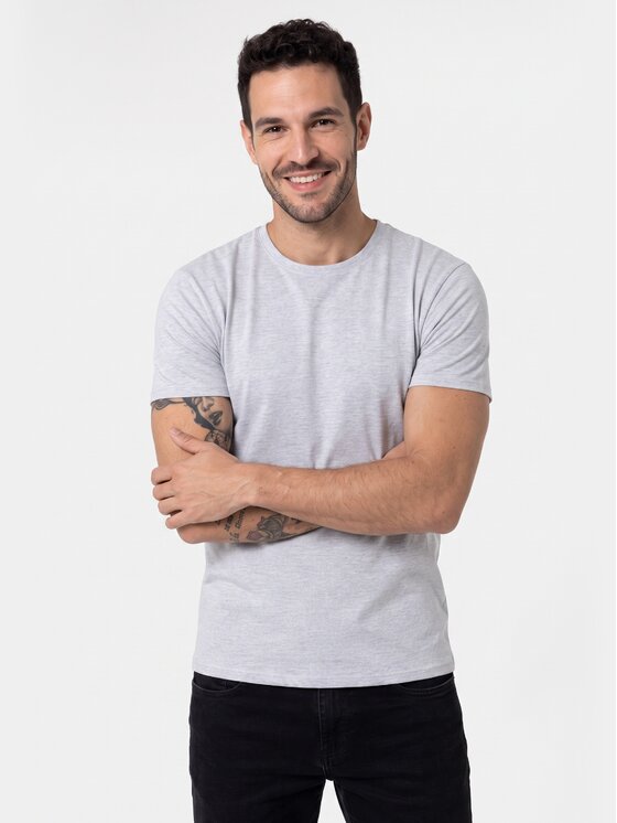BASICLO BASICLO T-Shirt W-2325-25 Szary Regular Fit