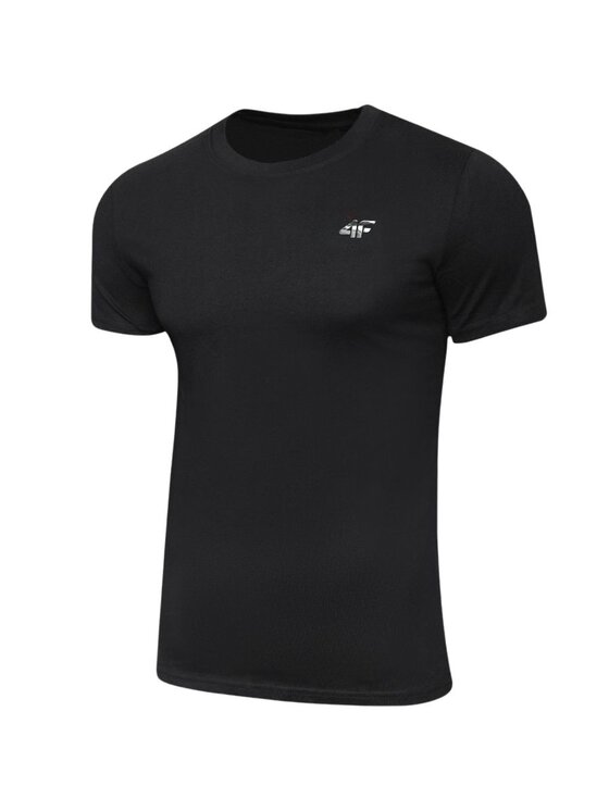 4F 4F T-Shirt 4FWAW26TTSHM4914-20S Czarny Regular Fit