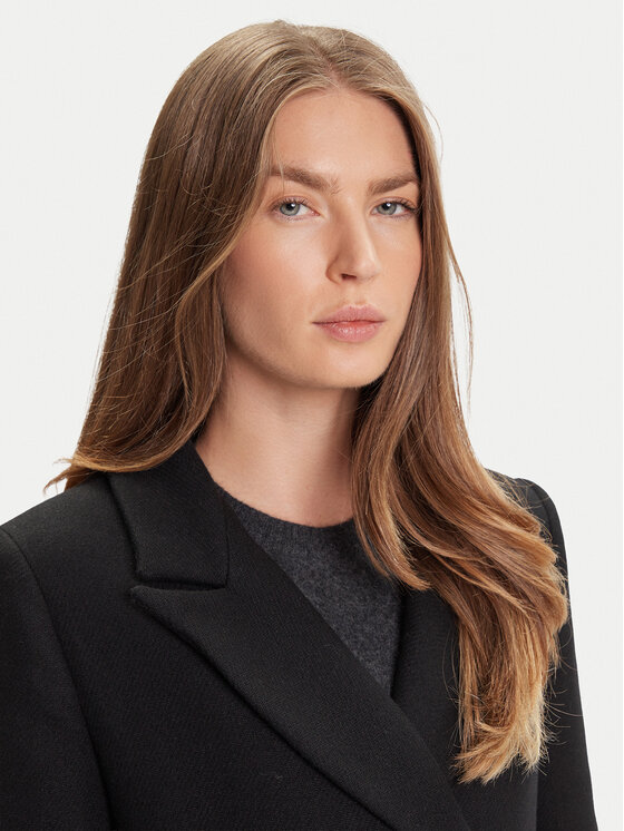 Rinascimento Rinascimento Palton de lână CFC0126118003 Negru Regular Fit