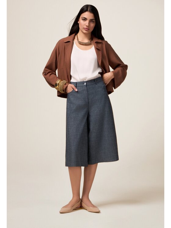 Oltre Oltre Pantaloncini P720R108605N034 Blu Baggy Fit