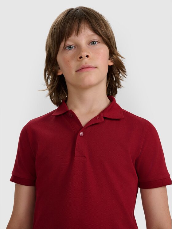 4F 4F Polo 4FJRAW25TPTSM0749-61S Rosso Regular Fit