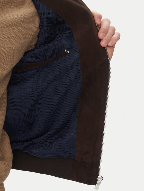 Serge Pariente Serge Pariente Ādas jaka M888 Brūns Regular Fit