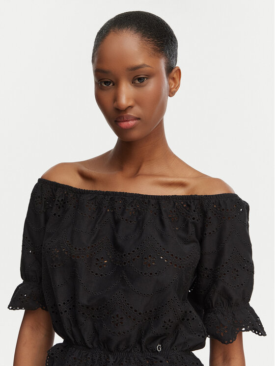 Guess Guess Bluse W6GP47 K3336 Schwarz Regular Fit