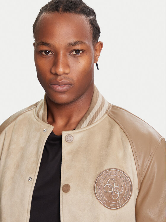 Guess Guess Kurtka bomber M5BL2B K1062 Beżowy Regular Fit