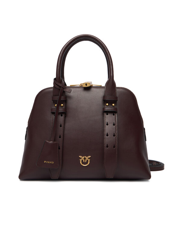 PINKO Torebka Bowling Bag Medium AI 25-26 PLTT 105906 A0QO Bordowy