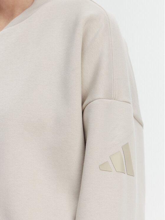 adidas adidas Bluza Essentials Contemporary Logo JD9972 Beżowy Loose Fit