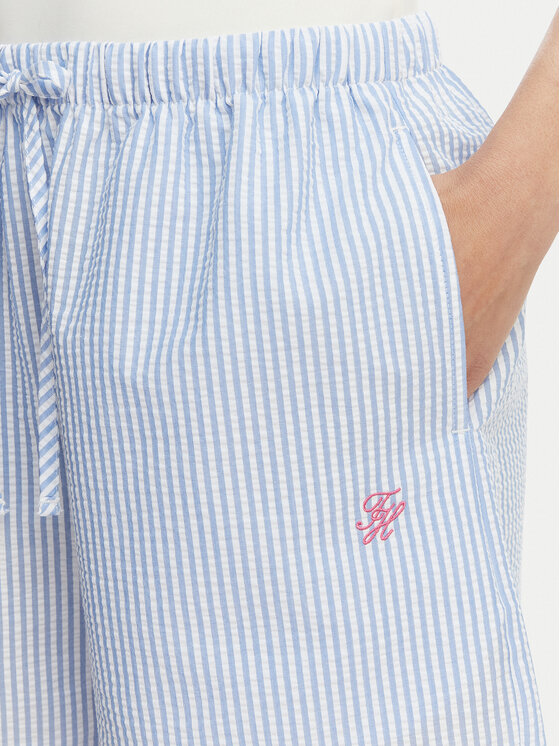 Tommy Hilfiger Tommy Hilfiger Шорти от плат Seersucker UW0UW06542 Светлосин Regular Fit