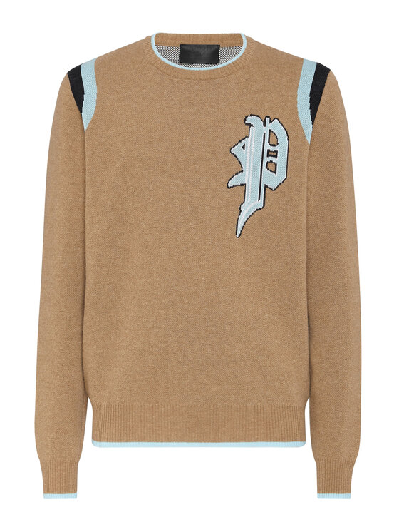 PHILIPP PLEIN PHILIPP PLEIN Sweter 20747 Beżowy Regular Fit
