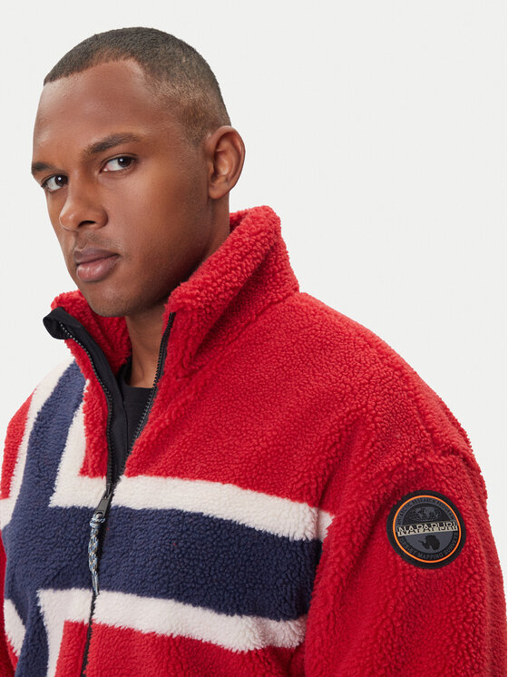 Napapijri Napapijri Fleecejacke NP0A88TC Rot Regular Fit