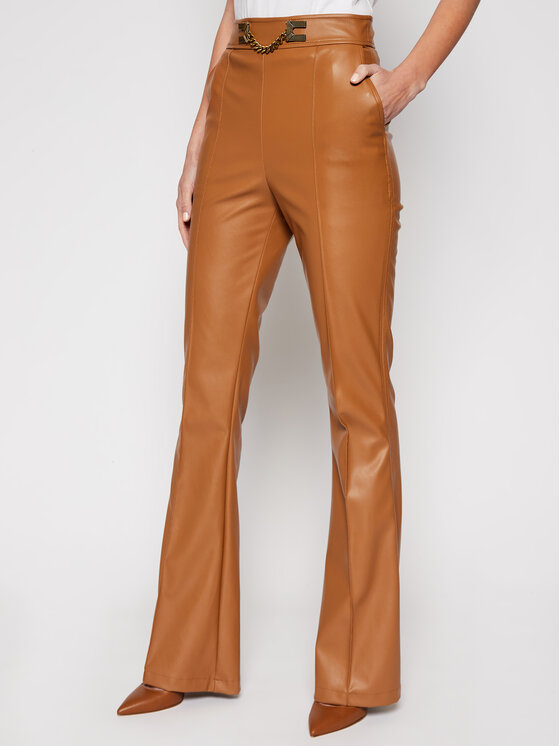 Elisabetta Franchi Elisabetta Franchi Ādas imitācijas bikses PA-355-06E2-V329 Brūns Slim Fit