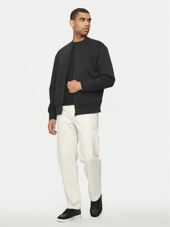 Calvin Klein Jeans Calvin Klein Jeans Džemperis ar kapuci Monologo J30J325915 Melns Relaxed Fit