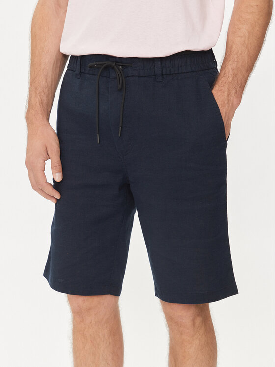 BOSS Boss Kratke hlače iz tkanine Chino-Tapered-Ds-1-S  50513027 Mornarsko modra Tapered Fit