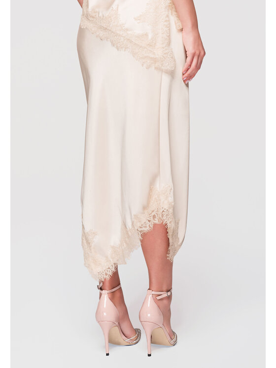 Ombre Ombre Spódnica midi OW-GL-E0003 Beżowy A-Line Fit