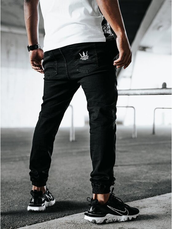 Jigga Wear Jigga Wear Joggery Sprane acid wash 95564 Czarny Regular Fit