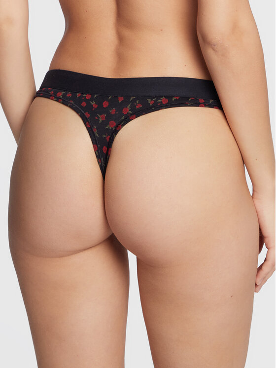 Tommy Hilfiger Tommy Hilfiger Stringi Print UW0UW03866 Granatowy