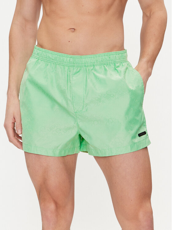 Calvin Klein Swimwear Kopalne hlače KM0KM01000 Zelena Regular Fit