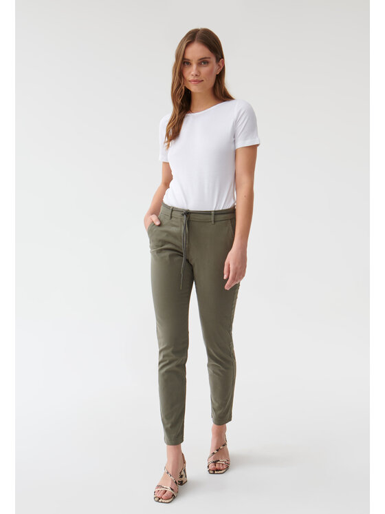 TATUUM TATUUM Bavlnené nohavice HINO Kaki Skinny Fit