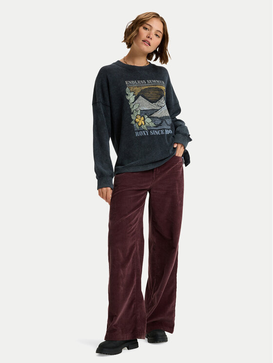 Roxy Roxy Bluza Eastside Midweight ERJKT04322 Czarny Regular Fit