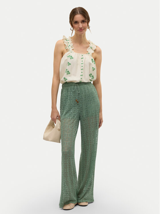 Vero Moda Vero Moda Hlače Maya 10325044 Zelena Wide Leg