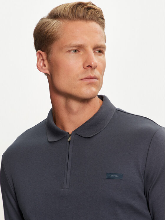 Calvin Klein Calvin Klein Тениска с яка и копчета K10K113586 Син Slim Fit