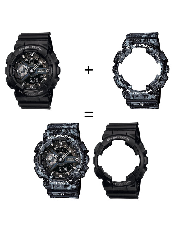 Casio Casio Zegarek SET GA-110-1BER + BEZEL 10520052 + PASEK 10520049 Czarny