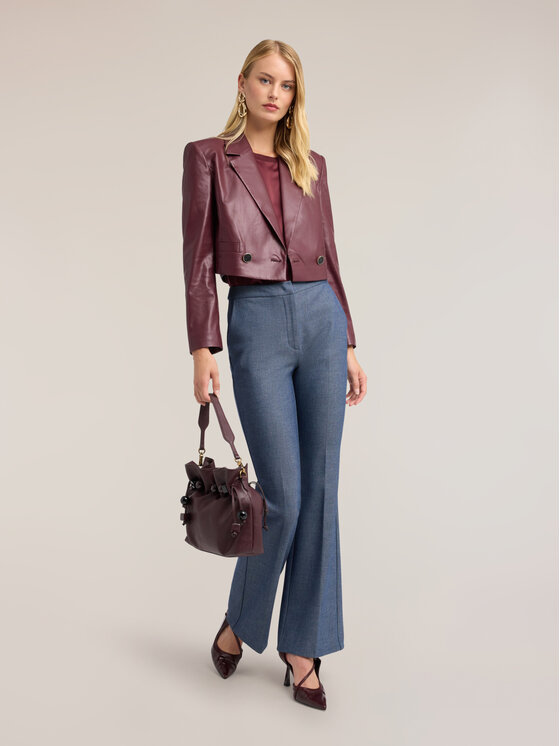 Motivi Motivi Kurtka z imitacji skóry Q100Q001132N036 Bordowy Cropp Fit
