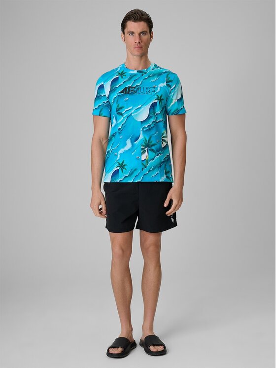 4F 4F T-Shirt CATCH THE WAVE Ανοιχτό μπλε Regular Fit