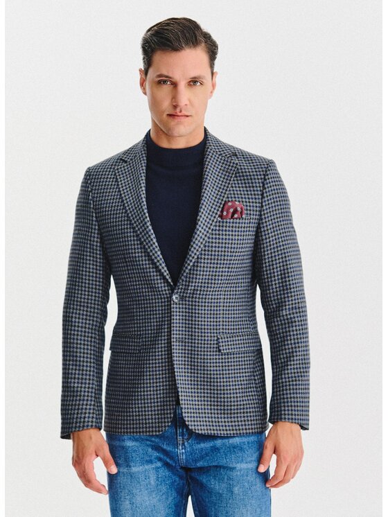 Pako Lorente Pako Lorente Marynarka P25WF-3X-032 Granatowy Slim Fit