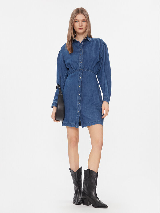 Pepe Jeans Pepe Jeans Sukienka jeansowa Julie PL953449 Niebieski Slim Fit