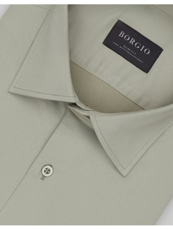 Borgio Borgio Koszula lumia 00647 Zielony Slim Fit