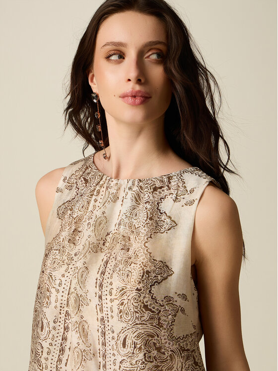 Oltre Oltre Blusa 2120R003220N0R2 Crema Regular Fit