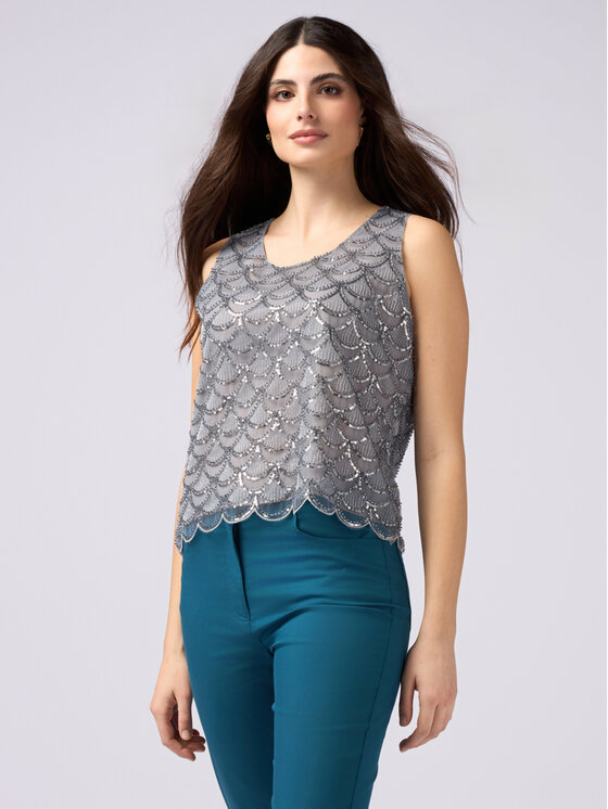 Oltre Oltre Blusa 2470J000701N003 Grigio Regular Fit