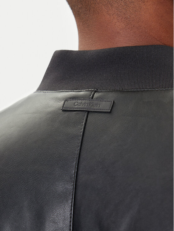 Calvin Klein Jeans Calvin Klein Jeans Μπουφάν από απομίμηση δέρματος LV04RC407G Μαύρο Relaxed Fit