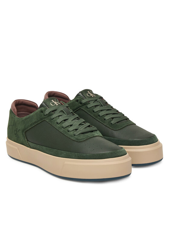 Calvin Klein Calvin Klein Сникърси Basket Cupsole Laceup Lth-Nu YM0YM01354 Зелен
