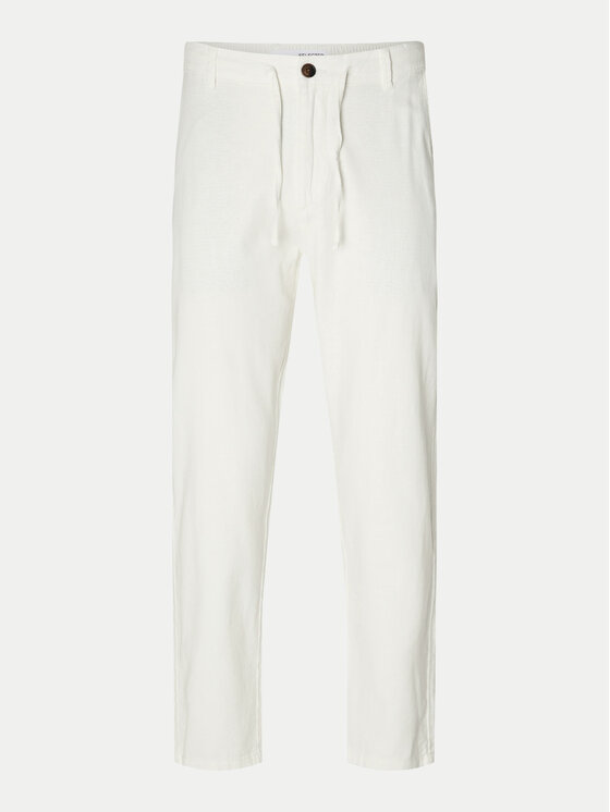 Selected Homme Selected Homme Pantaloni chino 16087636 Alb Slim Tapered Fit