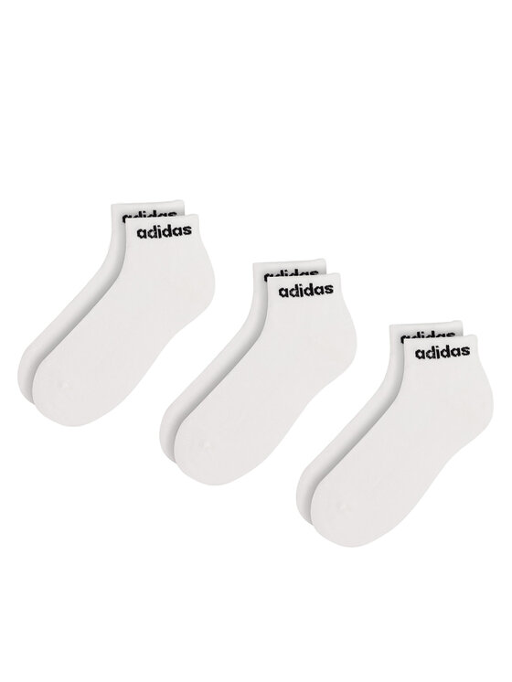 Set de 3 perechi de șosete joase unisex adidas HT3457 3-PACK Alb