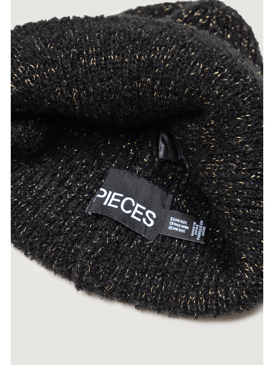 Pieces Pieces Berretto Pcpyron Lurex Hood Noos Bc Nero