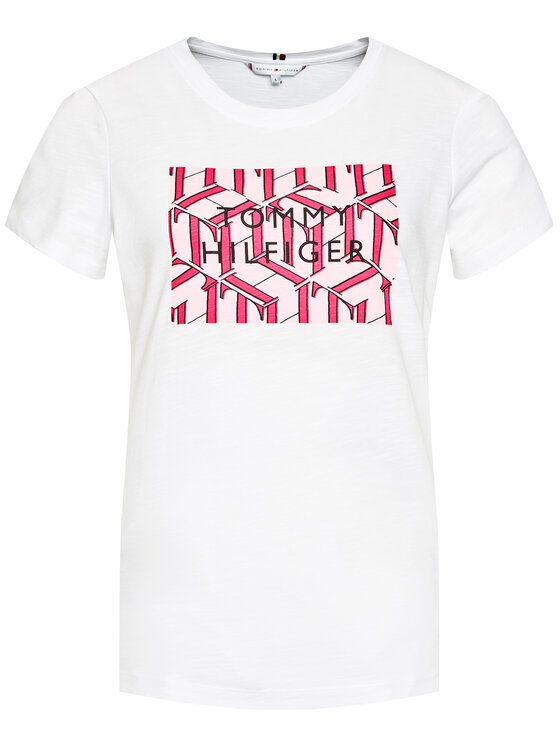 Tommy Hilfiger T-Shirt Graphic WW0WW30976 Bílá Regular Fit