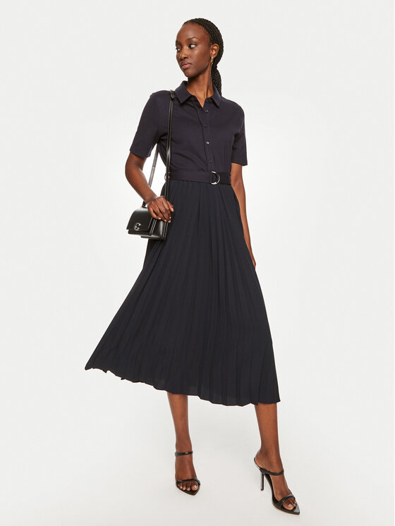 Tommy Hilfiger Tommy Hilfiger Krekla kleita WW0WW43007 Tumši zils Regular Fit