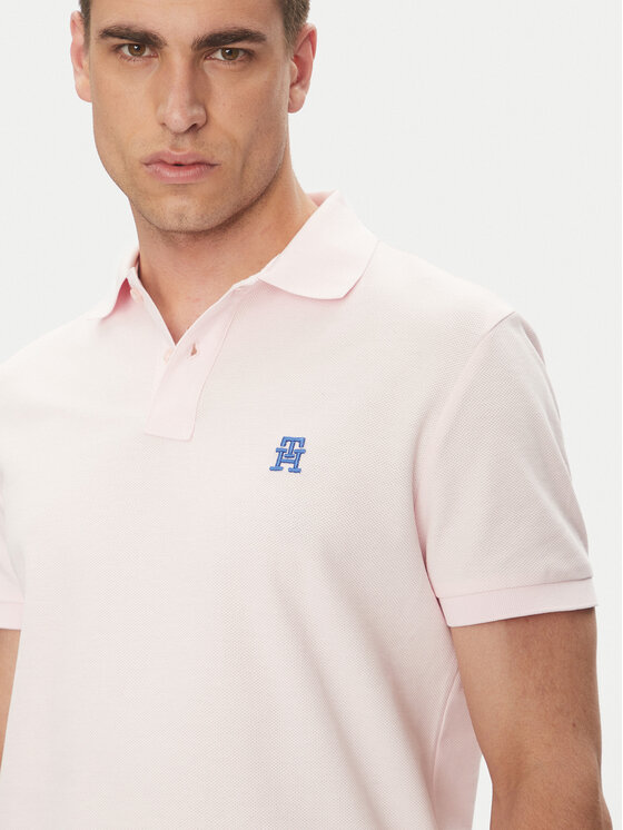 Tommy Hilfiger Tommy Hilfiger Тениска с яка и копчета MW0MW33167 Розов Regular Fit