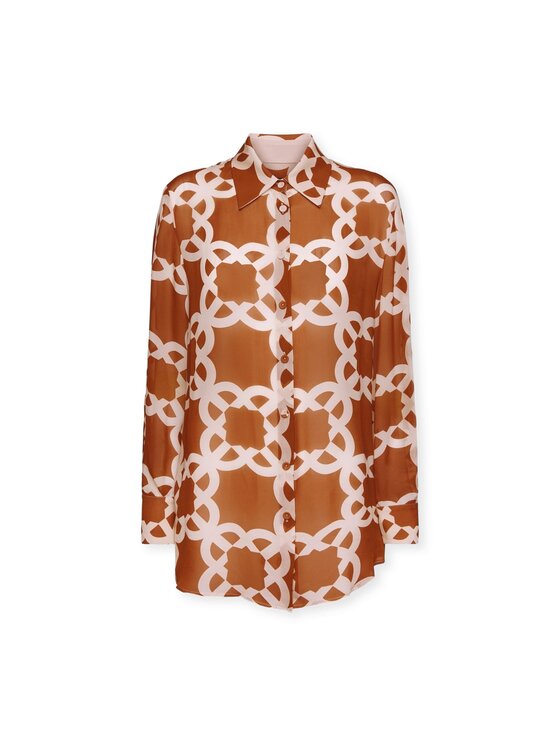 Elena Mirò Elena Mirò Camicia 5155P200217N002 Marrone Regular Fit