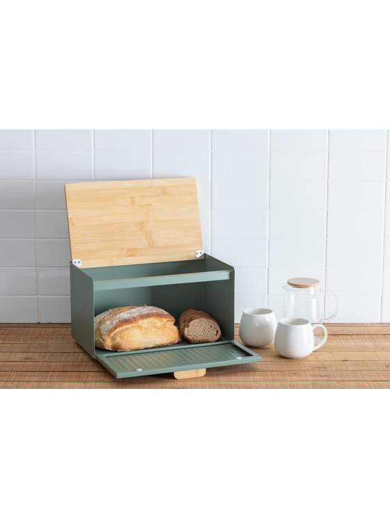 MIAhome MIAhome Chlebak metalowy 23,5x35,5x20,8 cm EXTRA zielony Zielony
