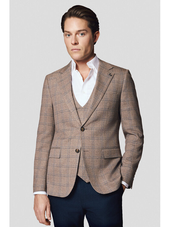 Lancerto Lancerto Marynarka Awinion 2 MA131124000026 Beżowy Slim Fit