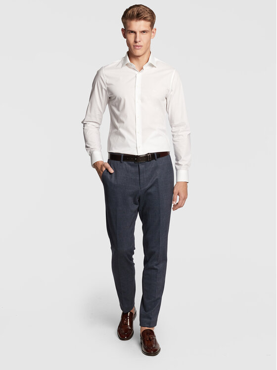 Michael Kors Michael Kors Marškiniai MD0MD90425 Balta Slim Fit