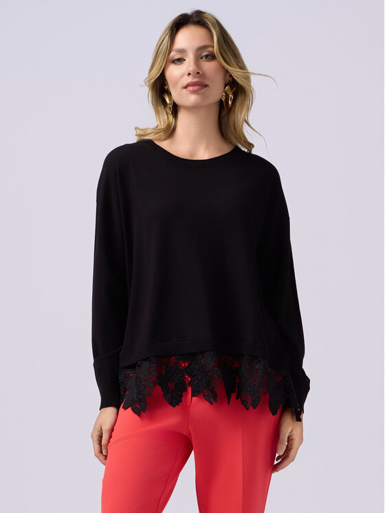 Oltre Oltre Cardigan M094E001831N033 Nero Regular Fit