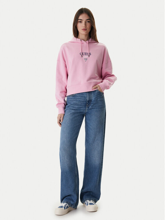Guess Jeans Guess Jeans Pulóver W6RQ00 K68I4 Rózsaszín Relaxed Fit