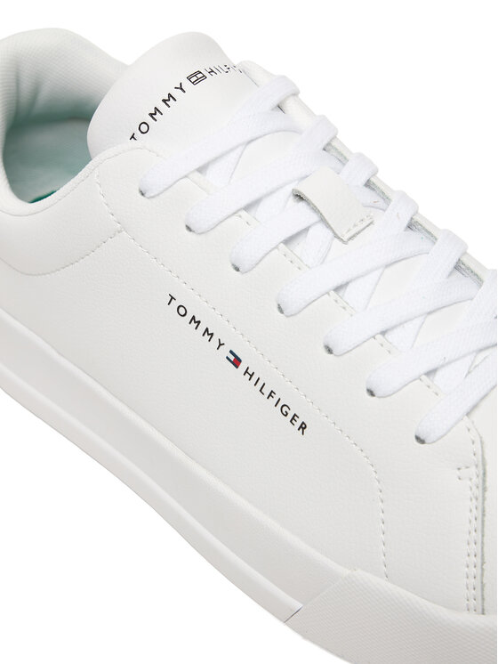 Tommy Hilfiger Tommy Hilfiger Laisvalaikio batai Th Court Lth Detail Ess FM0FM05367 Balta