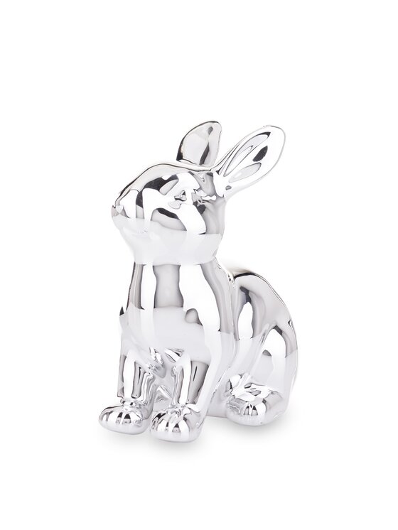MIAhome MIAhome Figurka Dekoracja króliczek 12,5x11x6 cm VITOSHA srebrny Srebrny